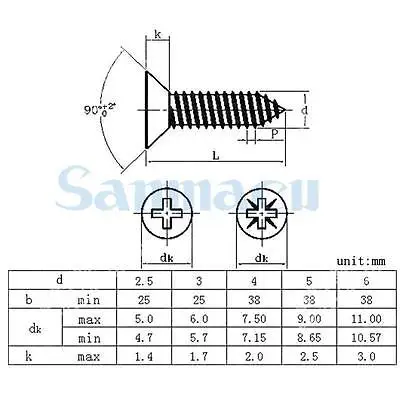 100 шт. Саморез по дереву|self tapping screw|tapping screwcountersunk screw |