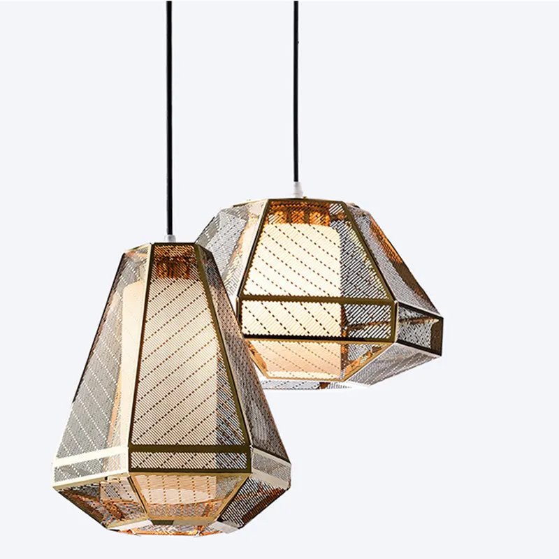 

personalized industrial wind glass, metal color western restaurant table, bar, stainless steel mesh chandelier.