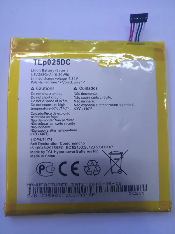 Новый высококачественный аккумулятор TLp025DC/TLp025D2 0mAh для Alcatel Pixi 4 6 0 OT 9001A 9001X 9001D 8050D