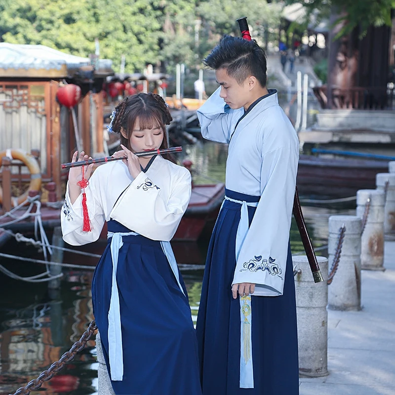 Hanfu костюм для китайских танцев для женщин и мужчин древнее народное платье Классический рыцарский костюм традиционный сценический наряд Одежда для сцены