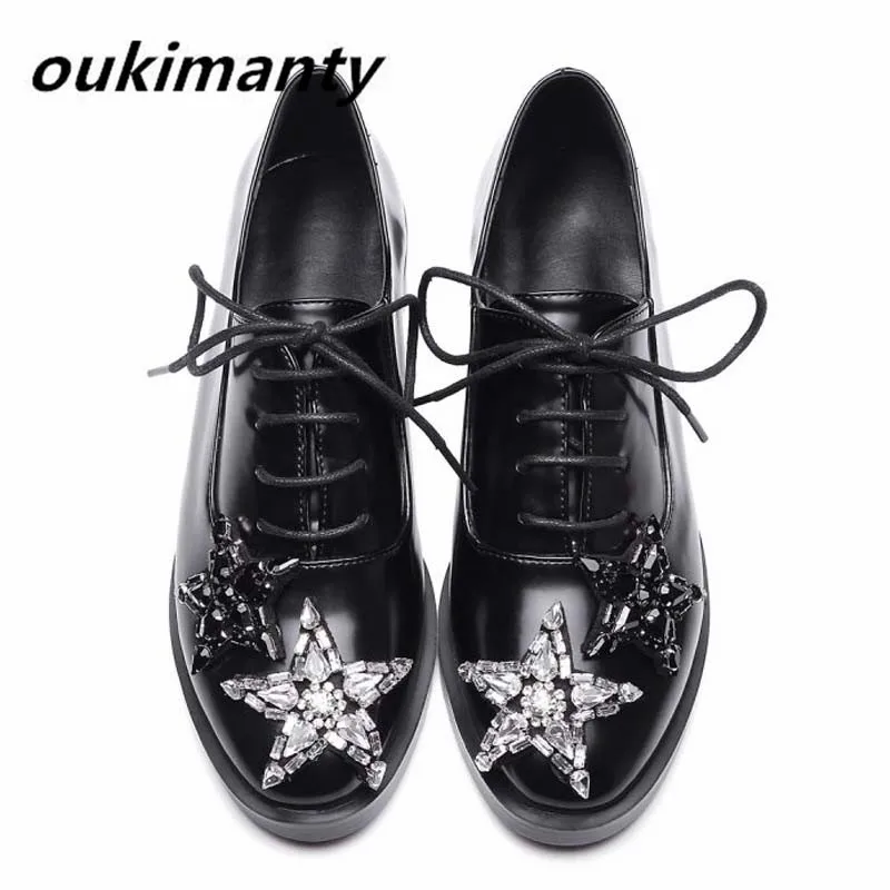 Женские оксфорды весна лето осень плоская платформа Женская обувь на плоской