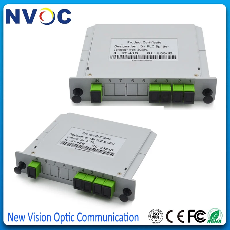 GPON FTTH 1x4 коробка Кассетная карта вставки PLC сплиттер модуль SC/APC разъем волоконно