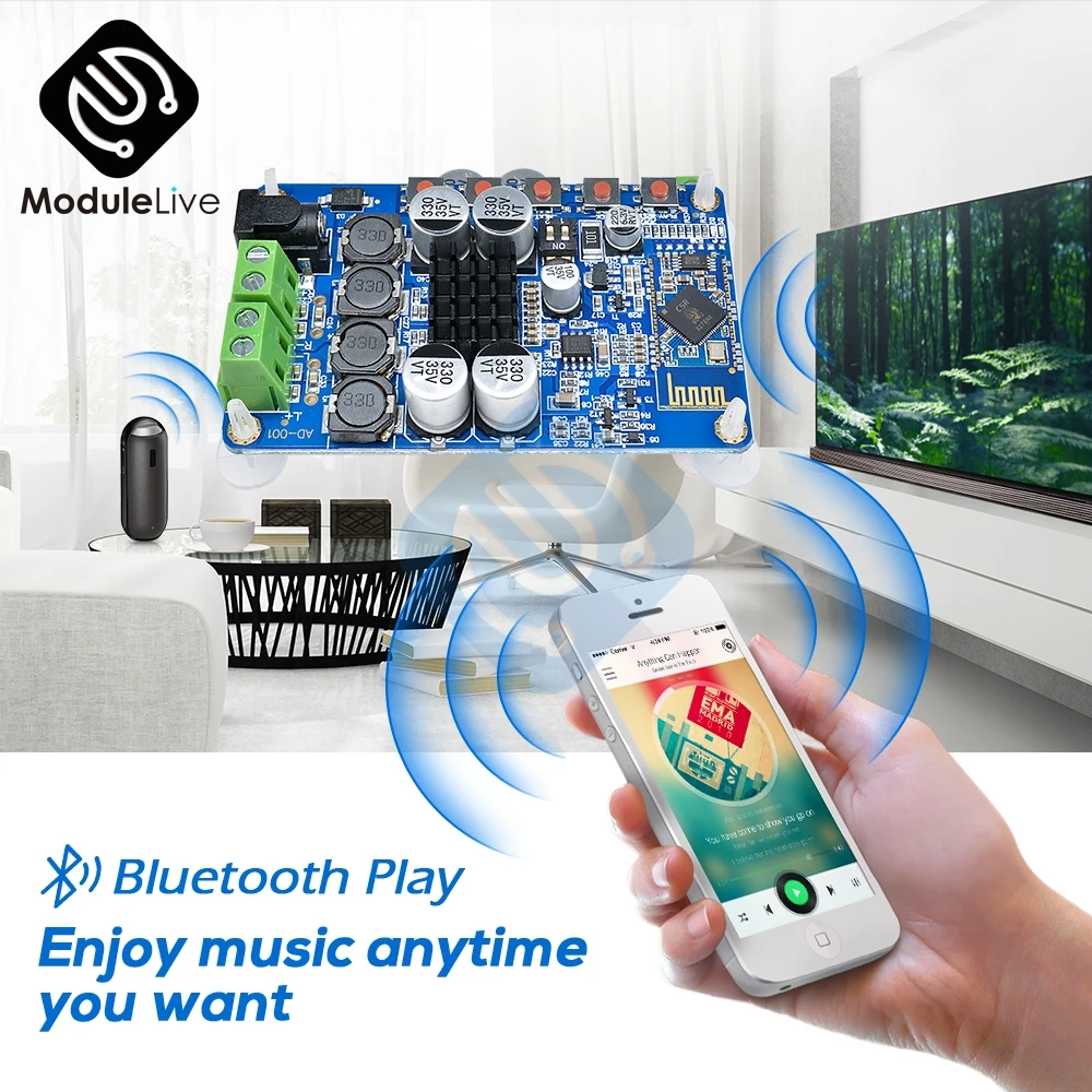 TDA7492P усилитель доска синий беспроводной Bluetooth 4,0 плеер модуль динамик аудио приемник Цифровой 8-25 В мощность 2X50 Вт Wifi