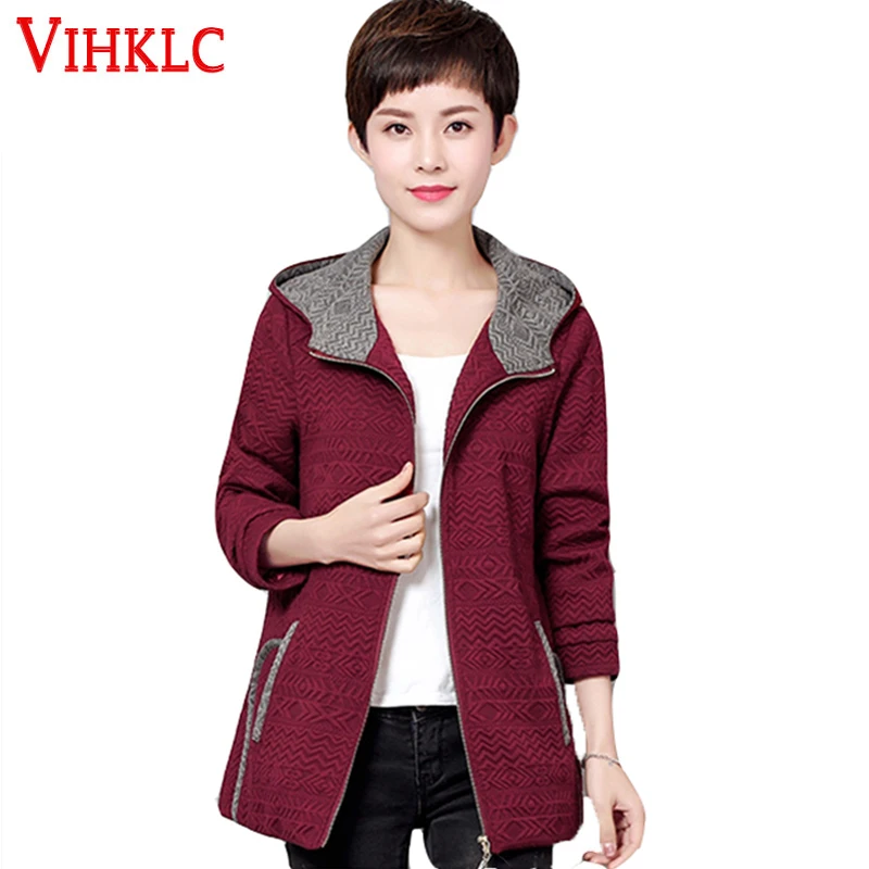 2017 Демисезонный среднего возраста Женская одежда большой Размеры Свободные