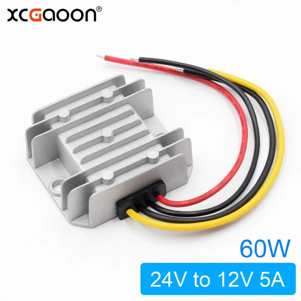 XCGaoon DC преобразователь Адаптер вход 24V (диапазон напряжения 16V-40V) выход 12V 5A 60W