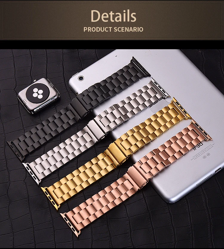 Бренд Нержавеющая сталь ремешок для наручных часов Apple Watch версии 3/2/1 38 мм 42