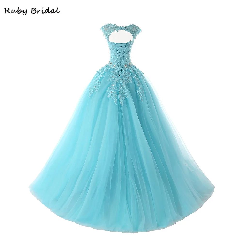 Ruby Bridal 2018 Sparking Crystal Organza Sweet для 15 вечеринок 16 Бальные платья с открытой спиной