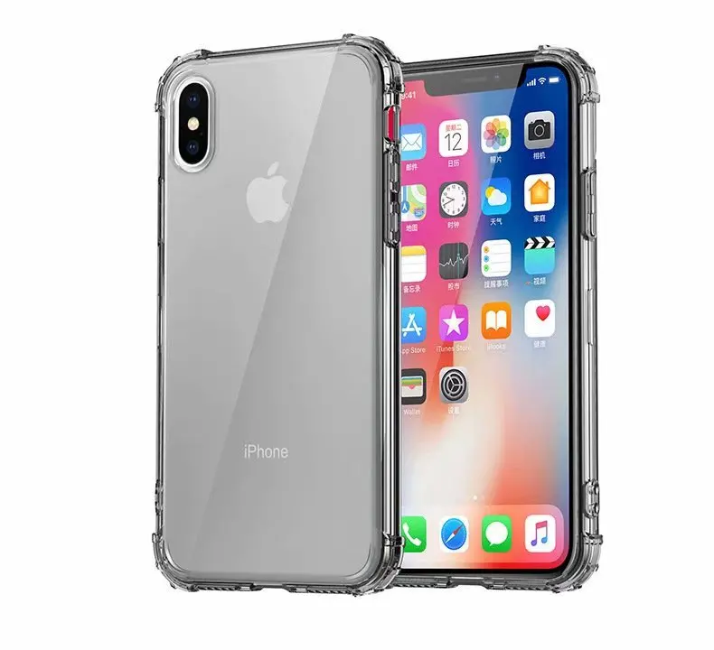 Gray Чехол для iPhone X XS 11 Pro MAX XR 5 5S 6 6S 7 8 Plus защитный прозрачный силиконовый мягкий прозрачный противоударный резиновый чехол для телефона - Цвет: Gray