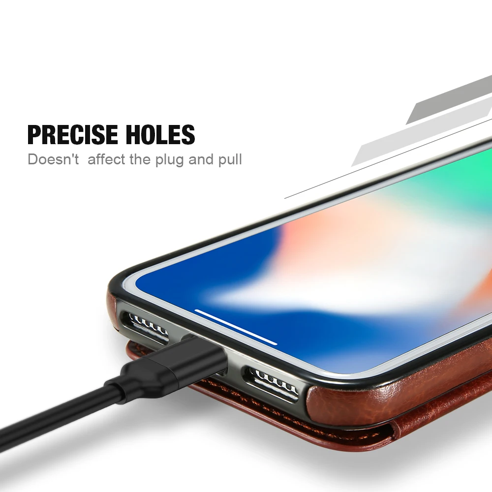 KISSCASE ShockProof Flip Leather Wallet Case For iPhone X XR XS Max Card Slot Phone Bags Cover 8 7 6s 5 5s Coque | Мобильные