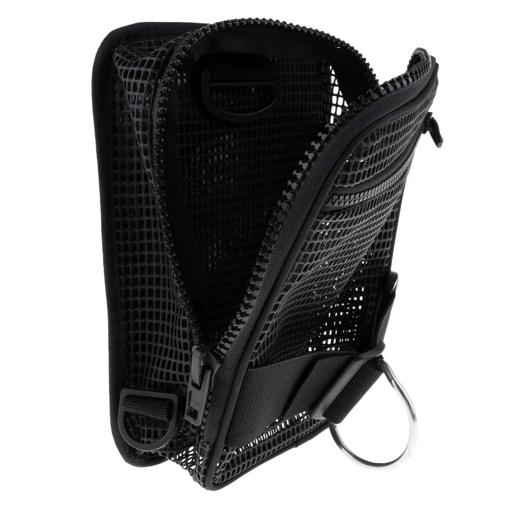 MagiDeal Large Mesh Gear Bag Holder Storage Pouch& D Ring for Underwater Scuba Diving SMB Surface Marker Buoy BCD Equipment