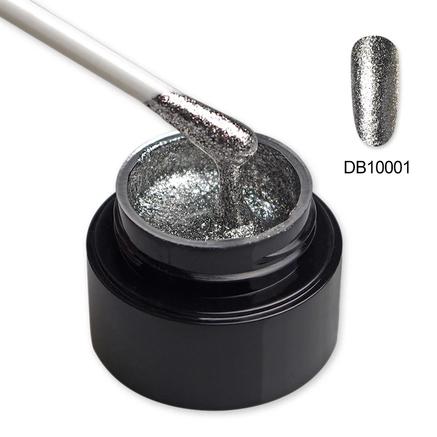 Гель краска MONASI для ногтей жидкая Фольга Платиновые блестки блесток УФ гель лак