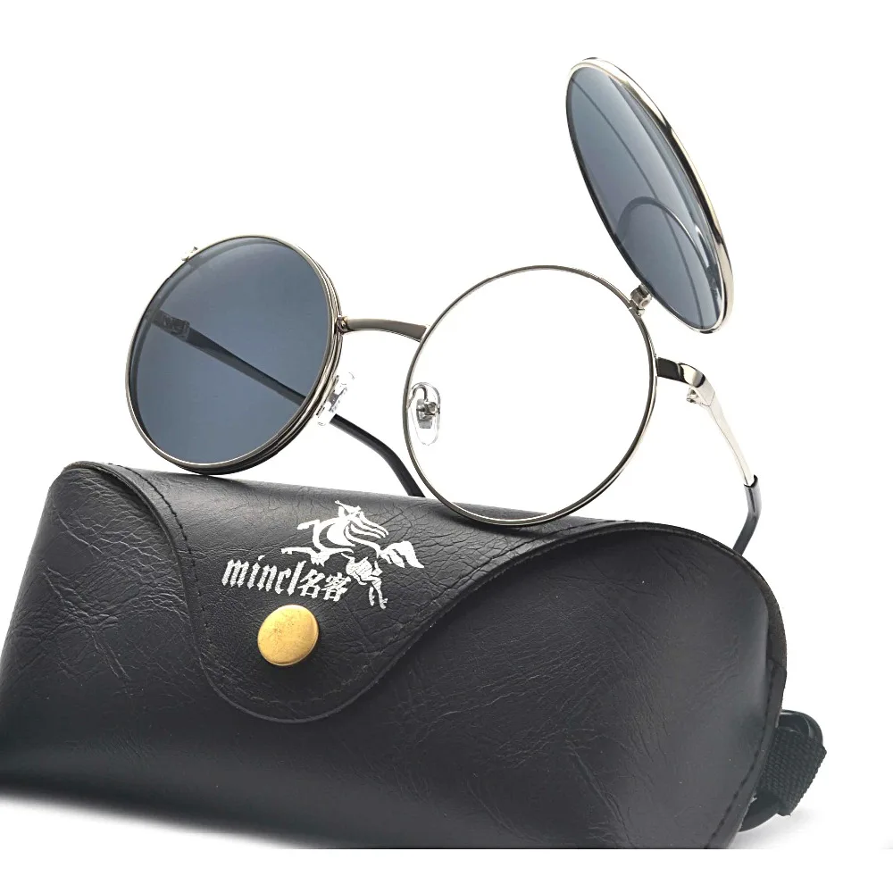 Солнцезащитные очки в стиле панк мужские круглые солнцезащитные открытые