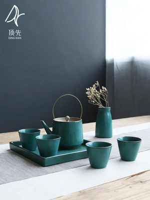 Свежий освежающий горшок в японском стиле 4 чашки + чайный поднос Цветочная