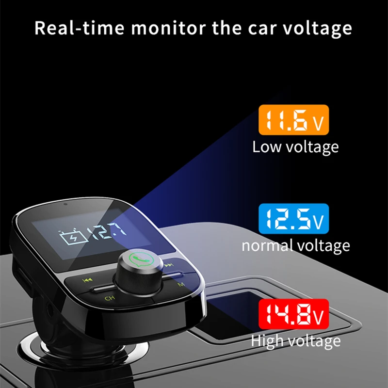 FM Transmitter Wireless Bluetooth-compatible Hands-free Car Kit MP3 Player 3.1A USB Charger TF Card U Disk AUX Out | Автомобили и