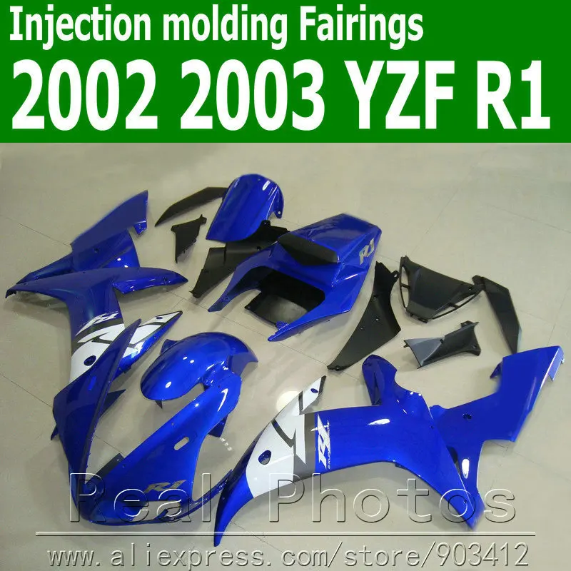 

Полный комплект обтекателей для YAMAHA R1 2002 2003 Белый Синий Черный YZF R1 02 03 Обтекатели для кузова JK46