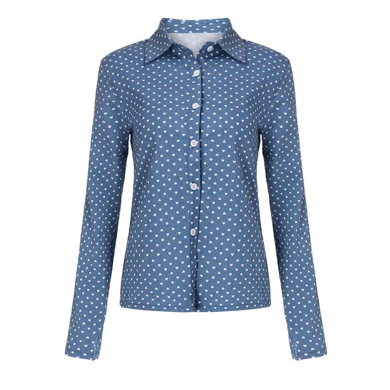 Осенние Blusas ZANZEA, женская блузка размера плюс, повседневные однобортные топы с отворотом и длинным рукавом, рубашки с принтом, женские топы