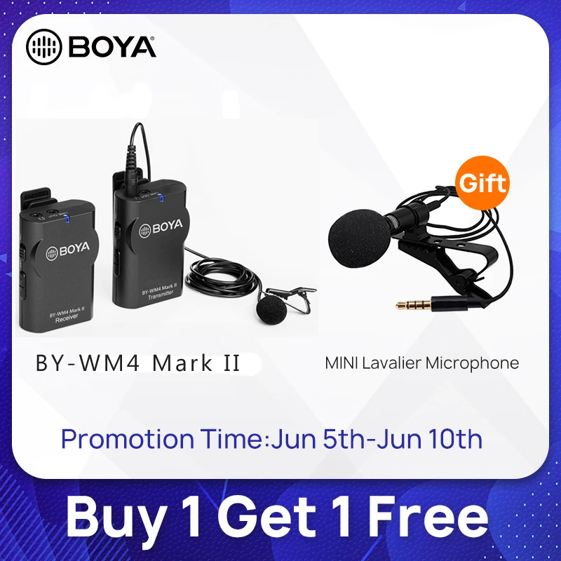 BOYA WM4 Pro II BY-WM6/BY-WM5/BY-WM8 UHF Беспроводная микрофонная система всенаправленный петличный микрофон для ENG EFP DV DSLR