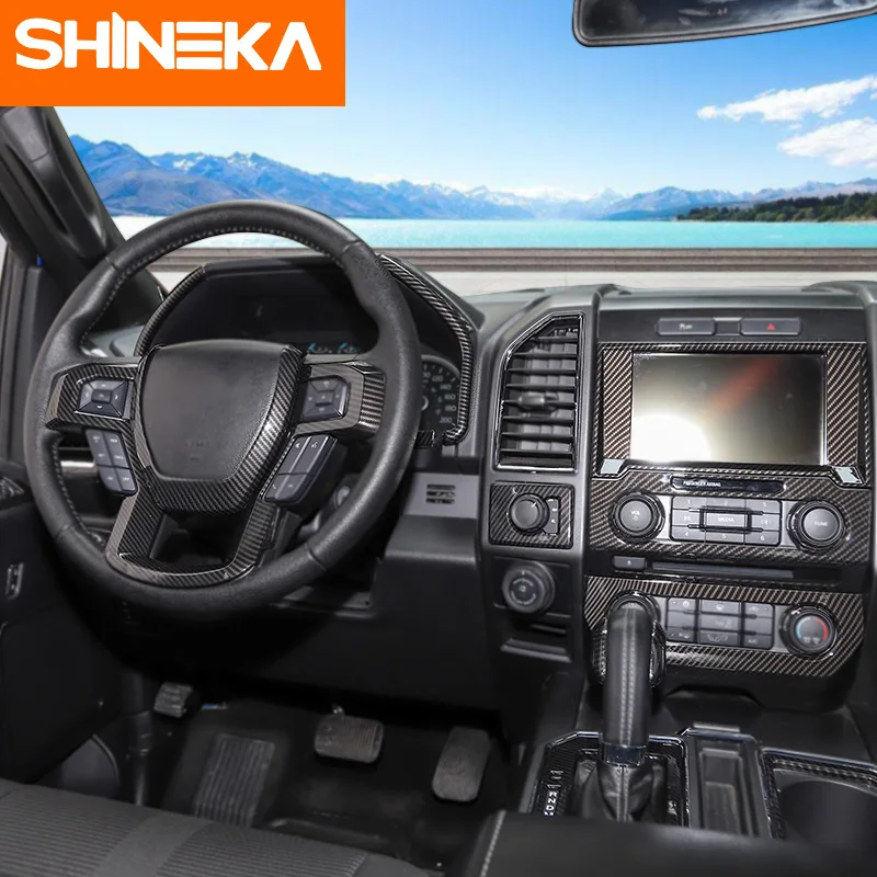 SHINEKA внутренние молдинги для Ford f150 наклейка углеродный Firber древесина набор