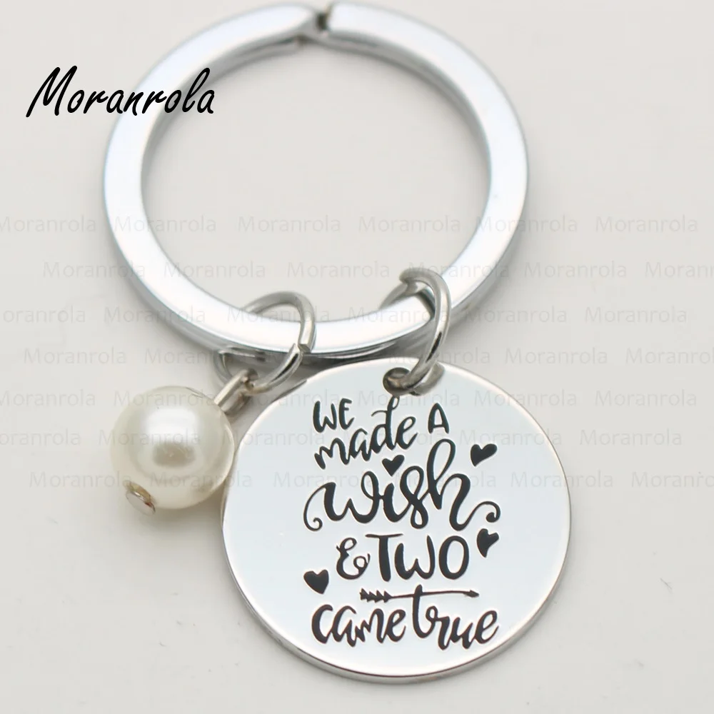 Медный серебряный ожерелье и брелок "Мы загадали желание, и два сбылись" Вдохновляющая ювелирная продукция для близнецов младенцев