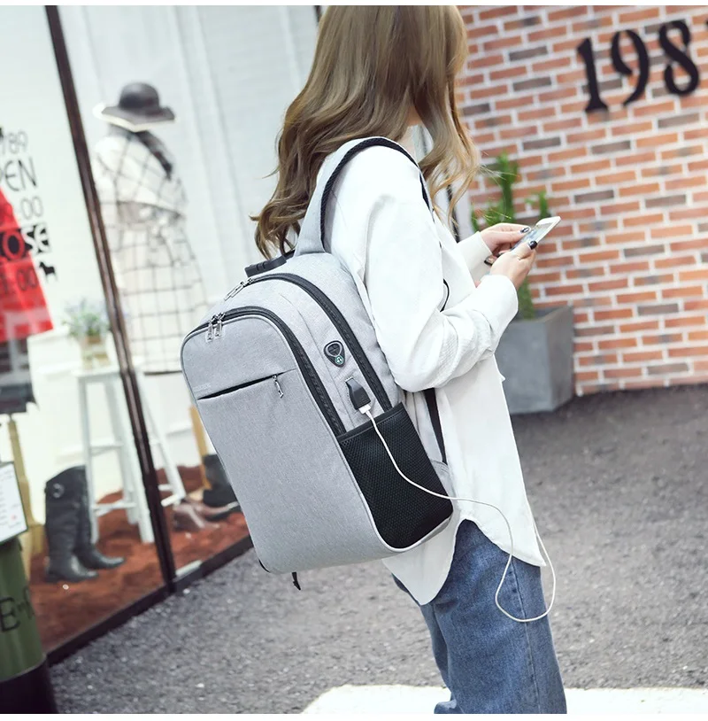 Sac dos femme USB интерфейс студенческие рюкзаки Anti-theft паролем Ноутбук Школьные сумки mochila mulheres