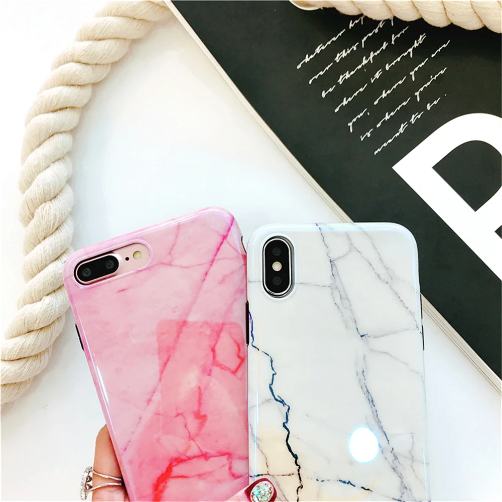Cases For Iphone 7 The New Marble Texture Phone Case 6 6s 8 X Plus Blu-ray Soft Silica Shock Protection Cover Capa |