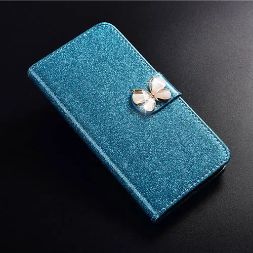 Blue butterfly Чехол для Meizu U10 U20 pro 7 M5s M6S M6 M6T M6S Примечание роскошный модный, с украшениями в виде бриллиантов блеск Флип кожаный кожух, чехол для мобильного телефона - Цвет: Blue butterfly