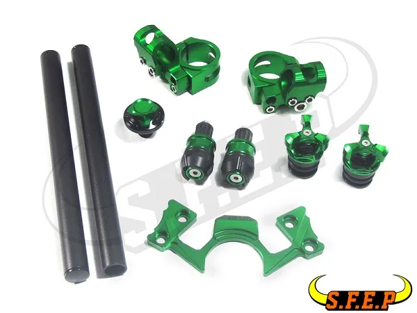 Green Мотоцикл с ЧПУ Алюминиевый зажим на ручке для Kawasaki Ninja 250 Ninja 300 2013 - Цвет: Green