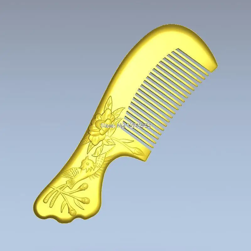 Расческа с птицами и цветами 3d модель рельеф для ЧПУ в формате STL | Инструменты