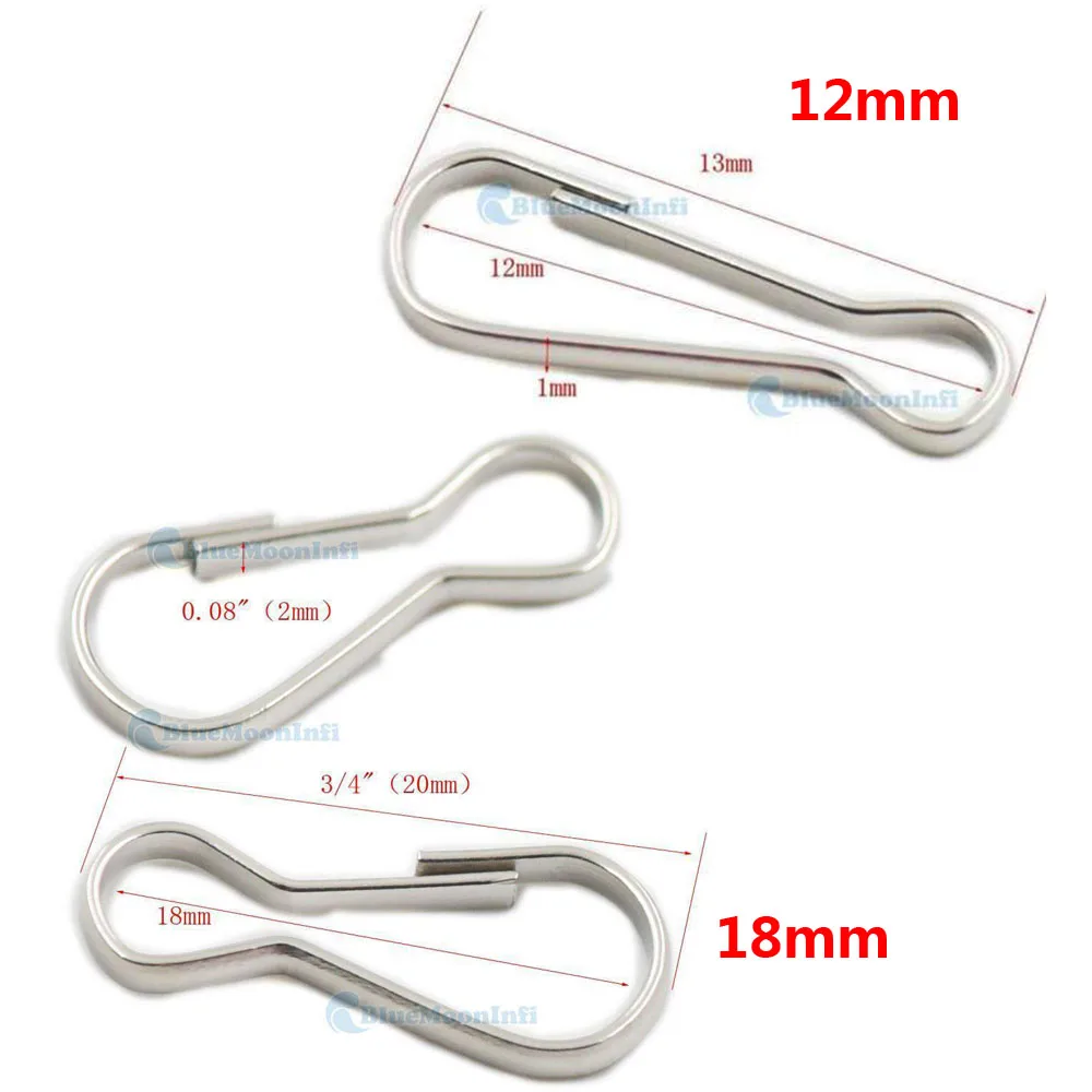 Металлический кошелек на молнии пружинные крючки 6 размеров 4 цвета выбор 100 200