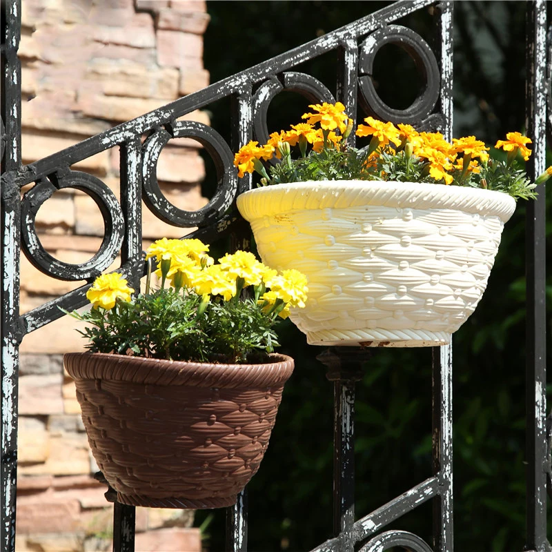 Имитация плетеное подвесное из ротанга держатель корзины половина круглый