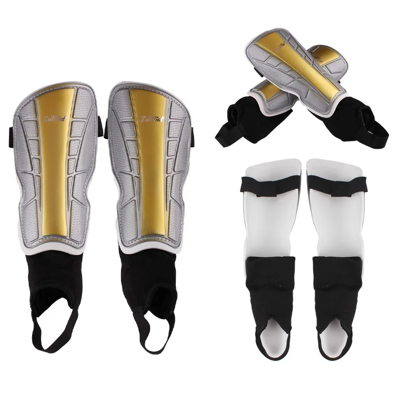 With Ankle Protector Открытый футбол безопасности EVA мягкий защитный щиток голени взрослых Муай Тай кикбоксинг Щитки на голени для футбола брекет поддержка ног - Цвет: With Ankle Protector