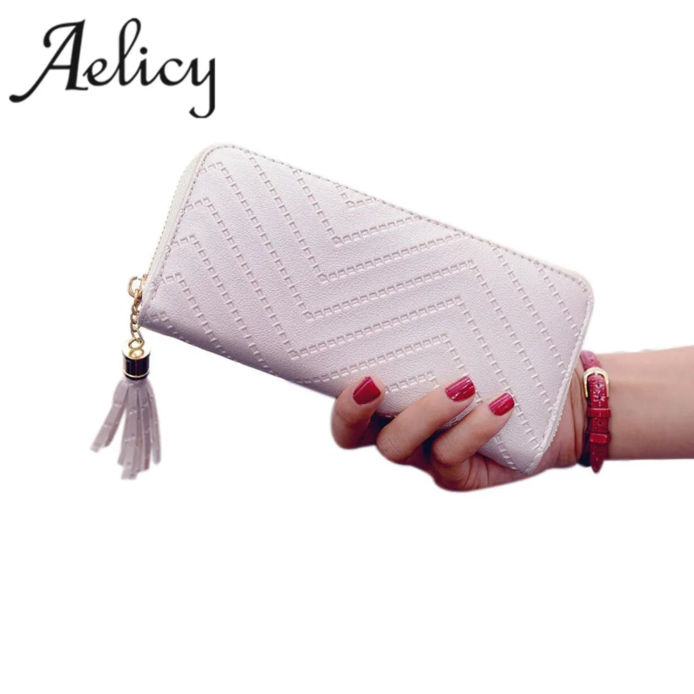 Aelicy 2020 Сумочка с кисточками кошелек Однотонный женский Portefeuille Femme и кошельки