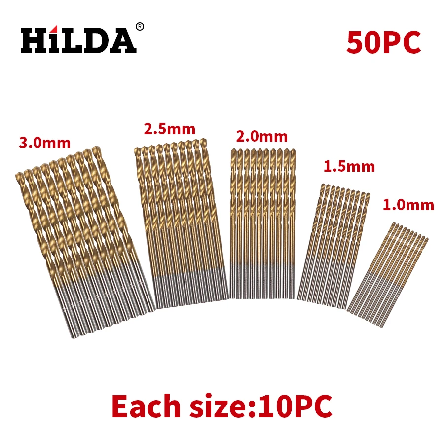 HILDA 50/99 шт/комплект набор сверл для сверла пилы HSS высокостальная с титановым