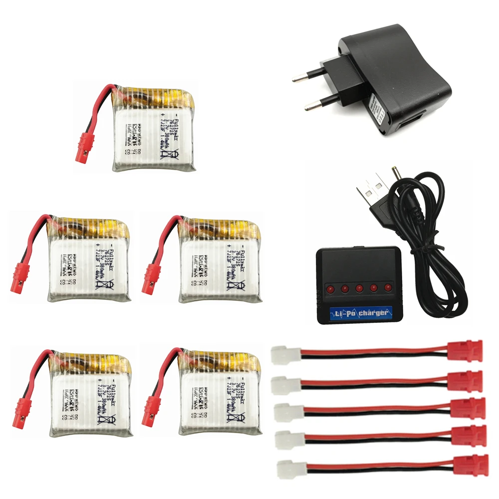3,7 V 380mAh Lipo батарея для Syma X21 X21w X26 Дрон батарея RC Квадрокоптер запасные части Аксессуары 3,7 v lipo батарея и зарядное устройство - Цвет: set4