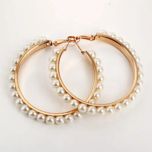 Женские серьги кольца с черным и белым жемчугом из нержавеющей стали|hoop earrings|loop