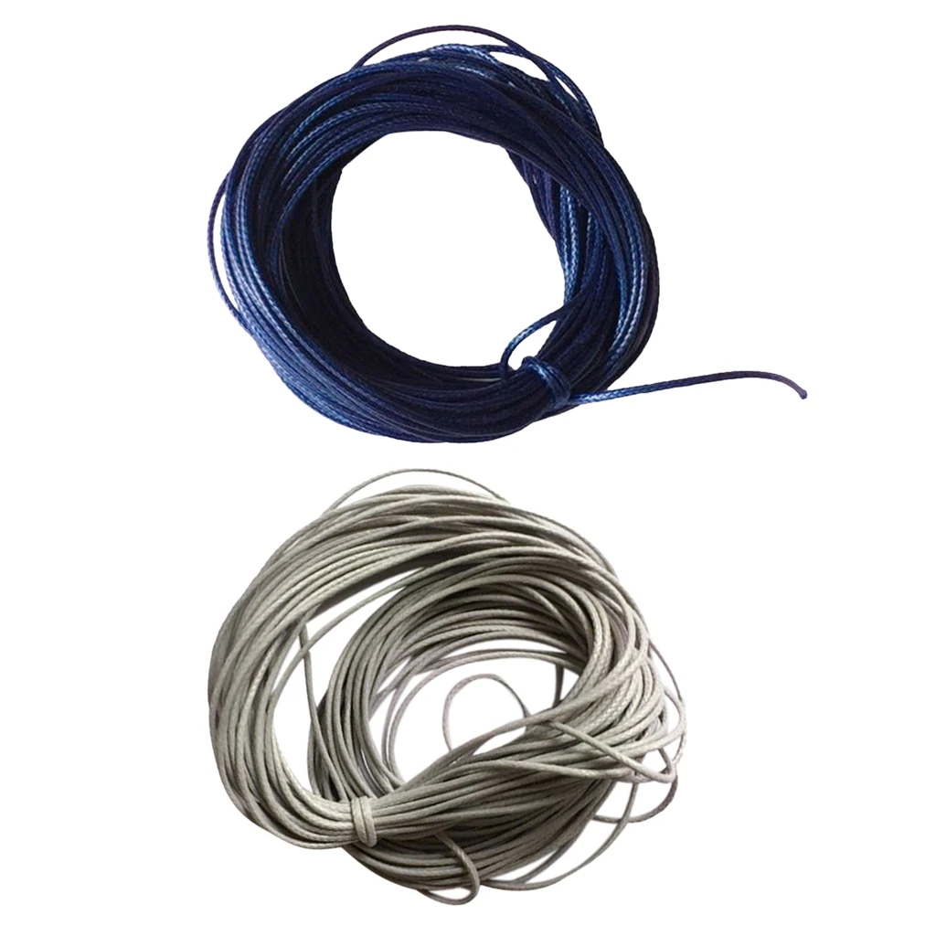 2 шт. 10 метров Вощеная нейлоновая веревка для ожерелья браслета 1 мм серый