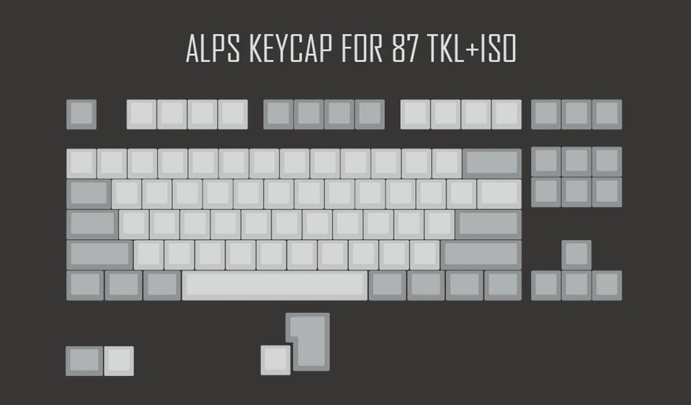 ALPS for 87 TKL ISO XDA ALPS пустые брелки пустые белые серые для MX механическая клавиатура gh60 покер xd64 xd60 xd68 xd84 xd96 Планк 87 104 ansi tkl - Цвет: ALPS for 87 TKL ISO