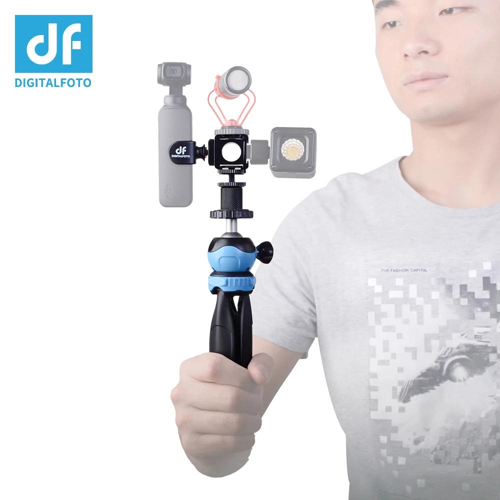 OP MI DJI OSMO Pocket Gimbal Accessory three Cold Shoe Mount System для POCKET с настольным штативом Vlog Youtube