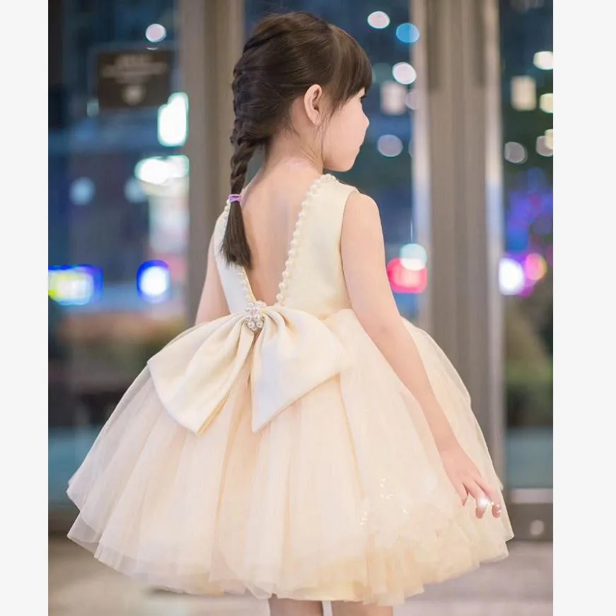 Платье для маленьких девочек лето 2019 Новое сексуальное платье со съемным бантом
