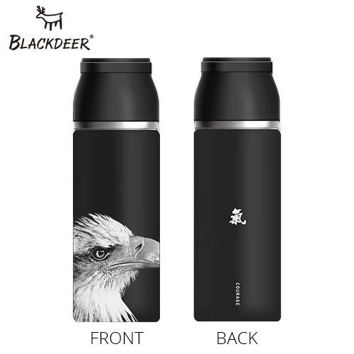 eagle BLACKDEER Спортивная бутылка-термос с ручкой, двойной слой, 316 нержавеющая сталь, пиксель, животное, 3D, чай, вода, вакуумная колба - Цвет: eagle
