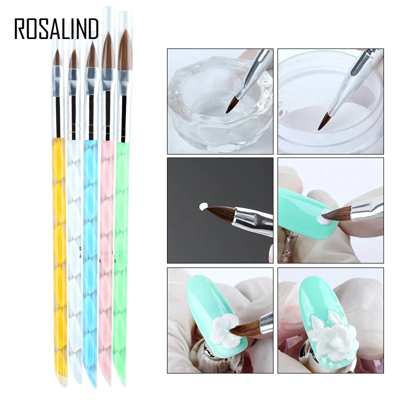 Набор кистей для ногтей ROSALIND маникюрного инструмента 5 шт./компл. акриловая пудра
