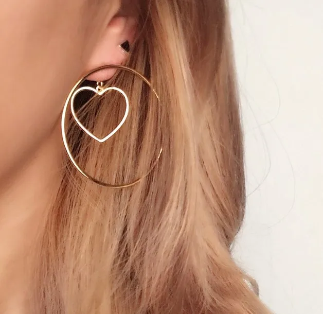 В богемном стиле Винтажные серьги гвоздики для Для женщин круглый кулон