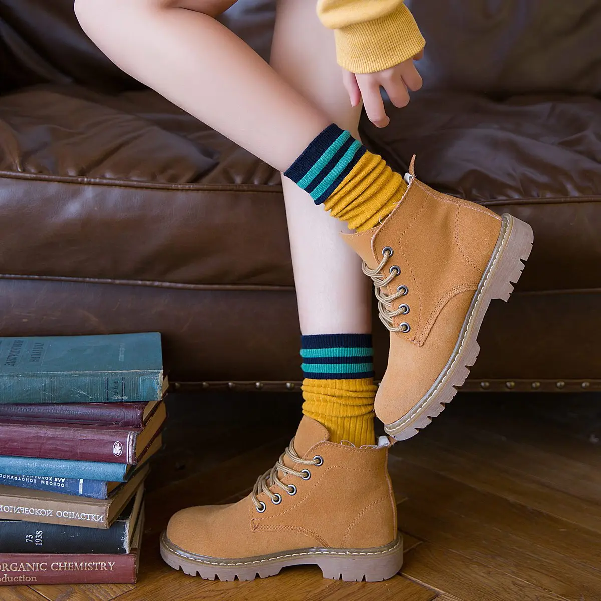 Новый кучу Носки в носки без пятки хлопковый бар осень и зима двойной иглой