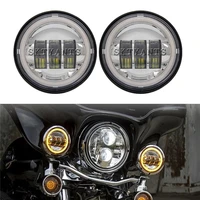 a pair 4 5 inch fog lights yellow drl angel eyes halo ring light auxiliary driving passing motorcycle