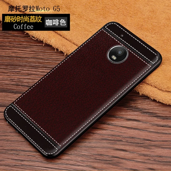 Litchi кожа силиконовый чехол для Motorola lenovo Moto G5 Coque мото XT1672 XT1676 G 5 MotoG5 Capinha Капа |