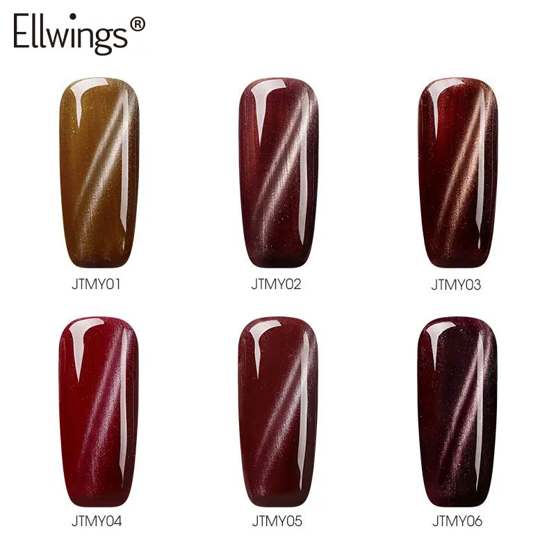 Ellwings 6 Colors 3D Caramel Cat Eyes Nail Gel Polish Soak Off UV Varnish Magnetic Effect Lacquer | Красота и здоровье