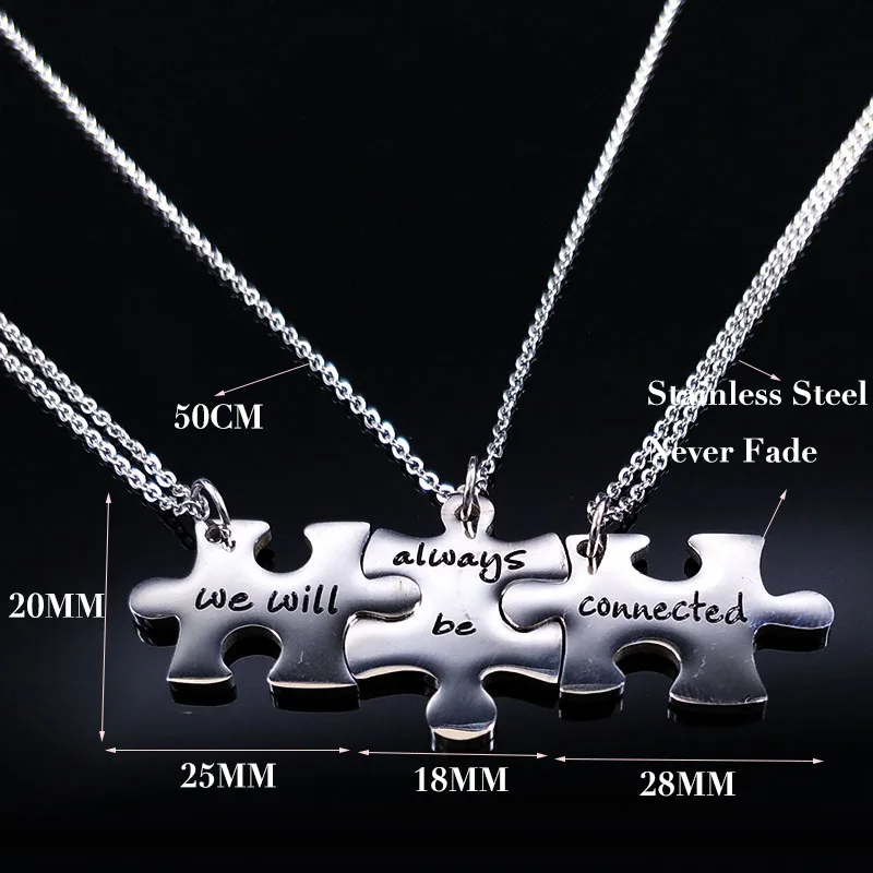 2020 3 шт модное ожерелье из нержавеющей стали с подвеской для лучшего друга женщин