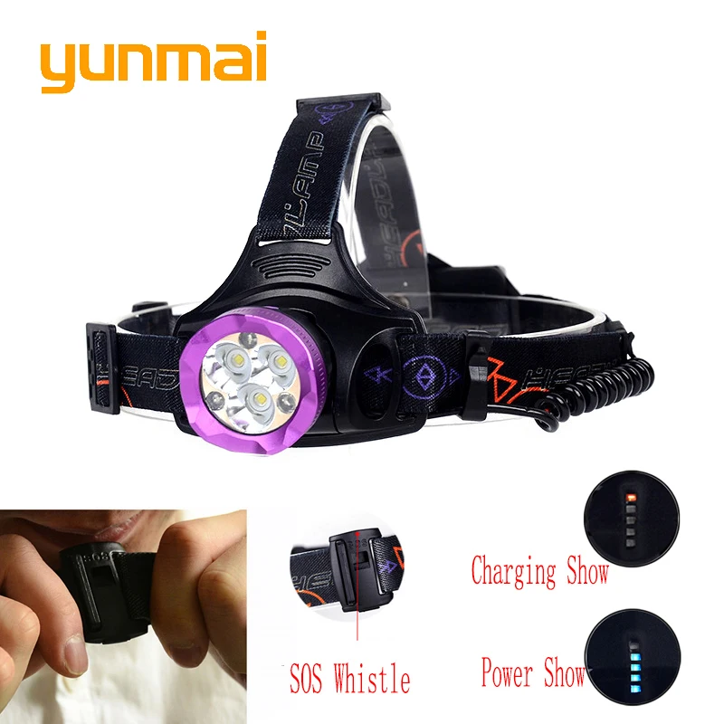 Налобный фонарь с 6 светодиодами и микро Usb кабелем 18650 лм|led headlamp|head light lamphead |