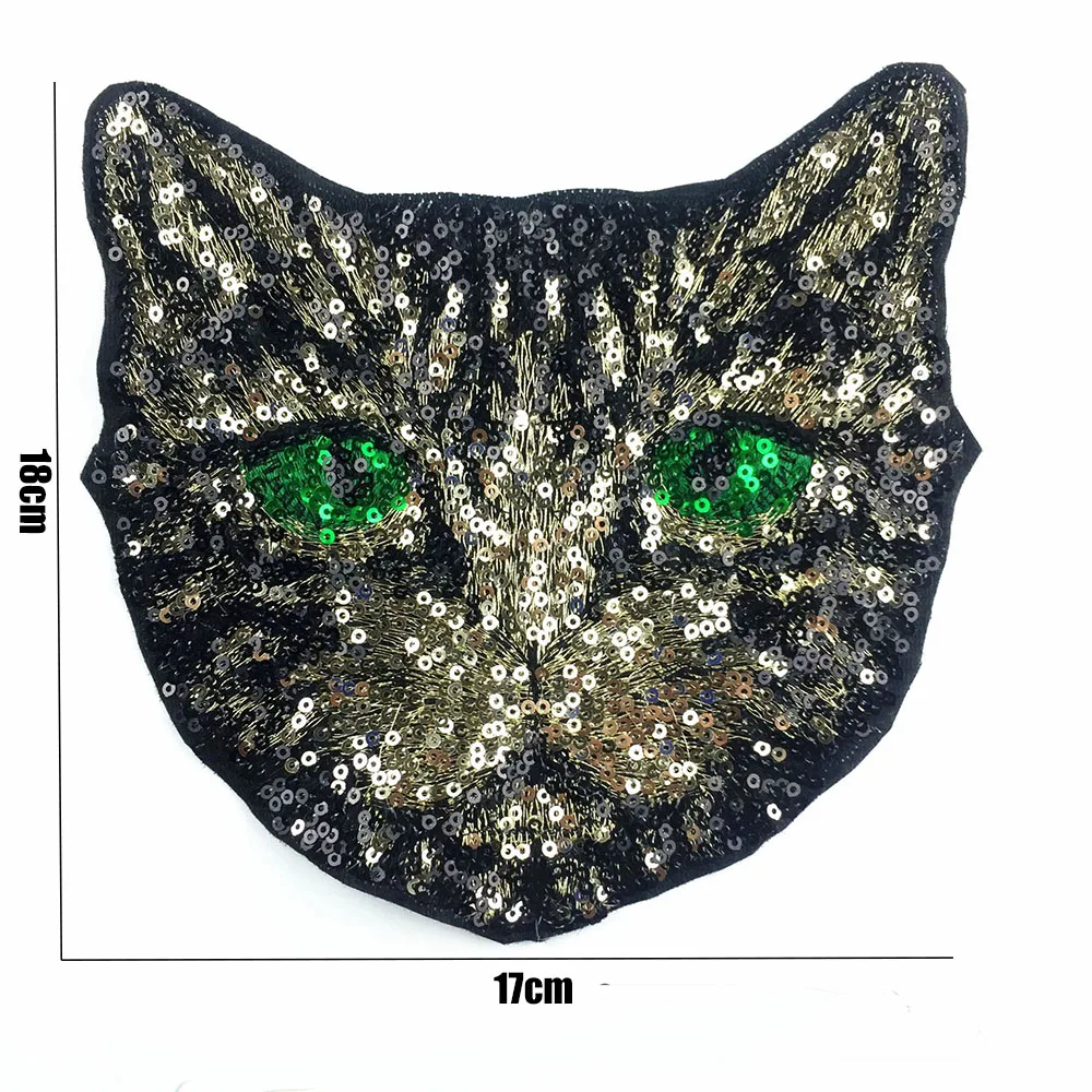 5pcs a lot Hot-selling cat embroidered beads kitten head cloth shimmering hand sewn clothes hats bags decals | Дом и сад