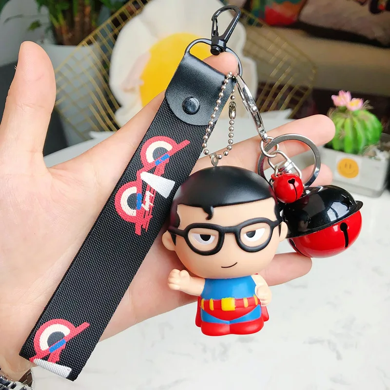 Рисунки из мультфильма ПВХ Marvel брелок мстители супергерой Фигурка Человека-паука Тор Железный человек брелок детский школьный кулон подарок